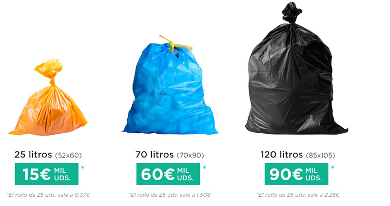 Bolsas de basura 100% recicladas y 100% reciclables - Pasaiplás