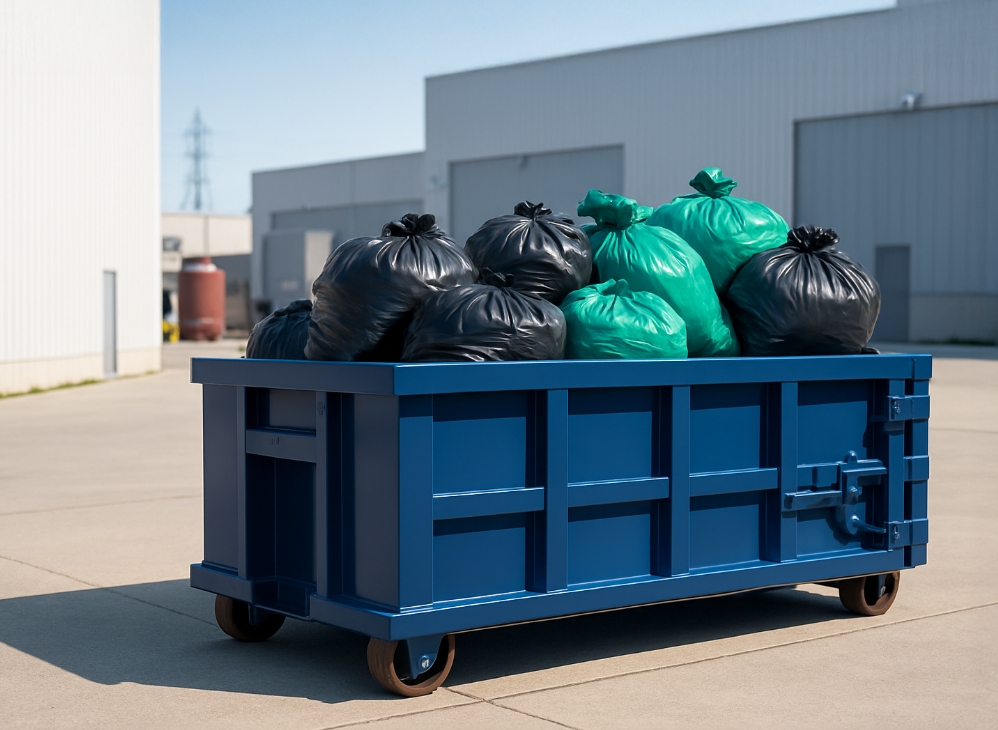 Contenedor de reciclaje.